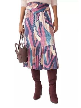 Ba&Sh Abstract Midi Skirt Size 6/M
